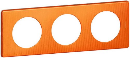 Рамка универсальная Legrand Celiane 3-м. металл оранж пунктум картинка